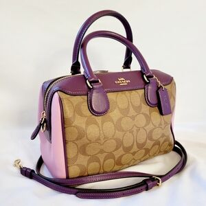 🏷1 DAY SALE🏷RARE💫💜Coach Mini Bennet Signature Colorblock Satchel💜💫
